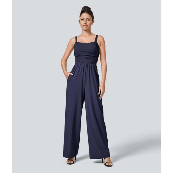 NWT Halara Breezeful™ Lace Up Pocket Quick Dry Casual Jumpsuit Size Large - Picture 9 of 9